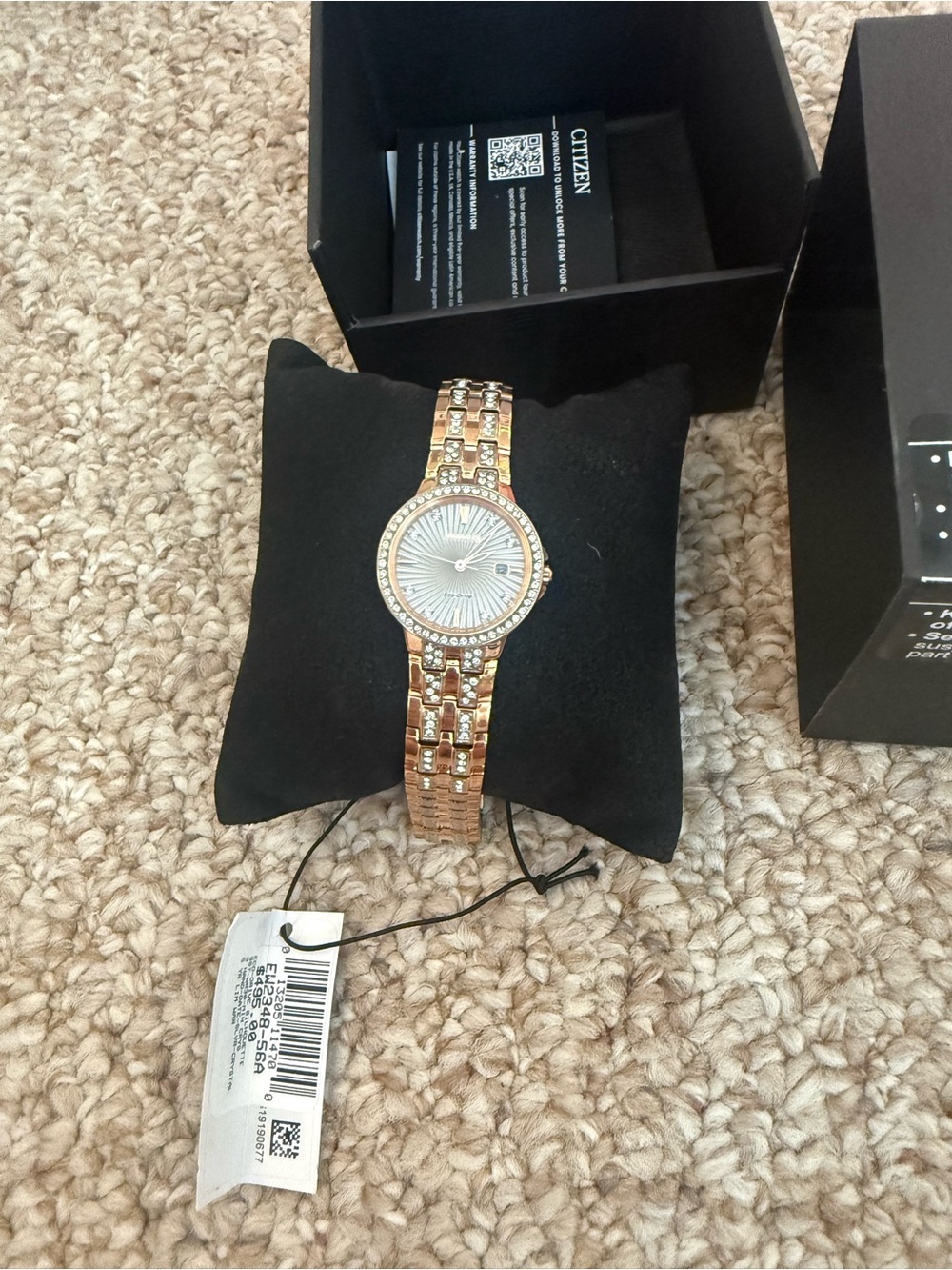 Citizen Rose Gold-Tone Women's Crystal Accent Bracelet Watch